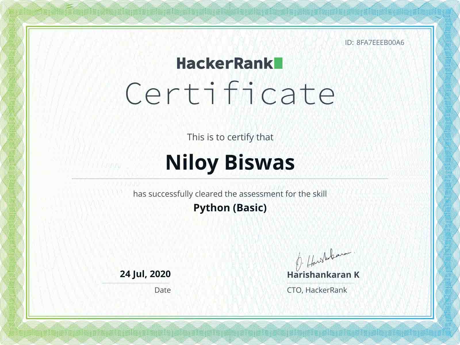 Python Certificate