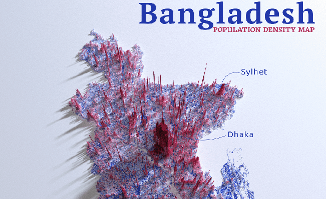South Asia population density map thumbnail